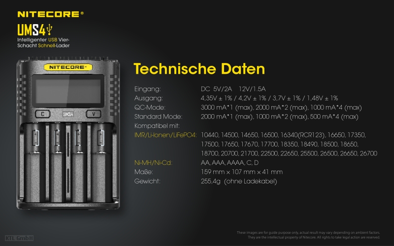 NITECORE UM4 - USB Ladegerät mit LED-Display