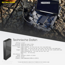 NITECORE NB20000 - Powerbank mit Carbongehäuse