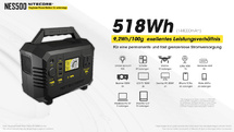 NITECORE NES500 - mobile Stromversorgung - 518Wh / 144000mAh