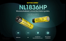 NITECORE - Li-Ion Akku Typ 18650HP / 3600 mAh