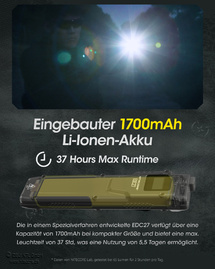 NITECORE EDC27 - max. 3000 Lumen - USB-C